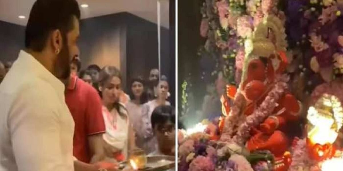 VIDEO - Salman Khan ने उतारी बप्पा की आरती, गणपति पूजा के लिए अर्पिता के घर पर जुटा परिवार
