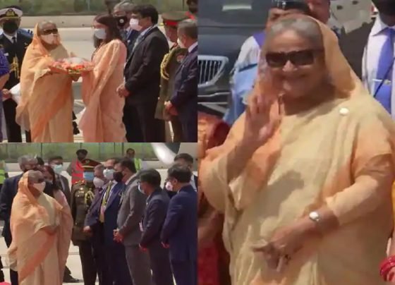 भारत पहुंची पीएम Sheikh Hasina का एयरपोर्ट पर हुआ ग्रैंड वेलकम