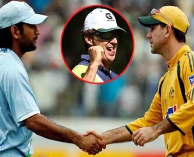 MS Dhoni, Ricky Ponting and Brad Hogg