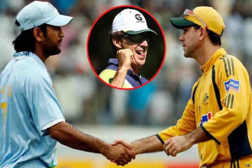 MS Dhoni, Ricky Ponting and Brad Hogg
