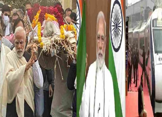 Narendra Modi flags off Vande Bharat Express after mother death